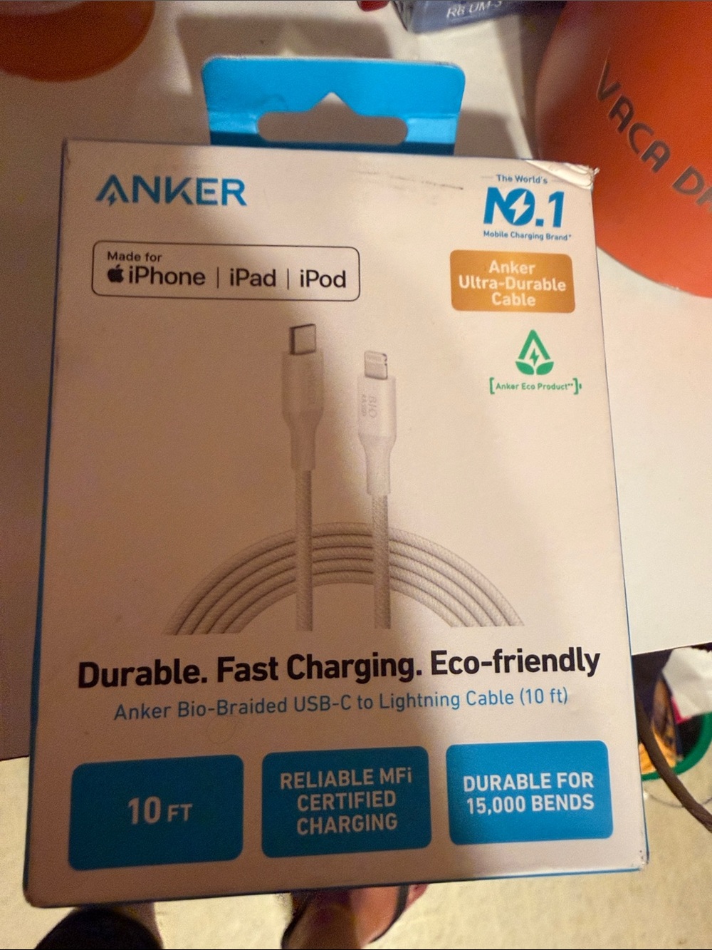 Anker 10ft White USB-C to Lightning Cable - Durable Fast Charging